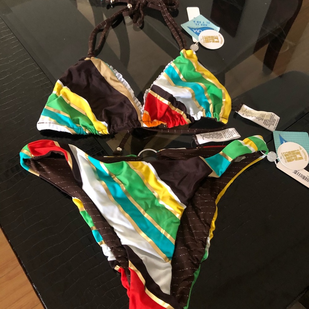 Striped Multicolor Bikini Set - Picture 3 of 16